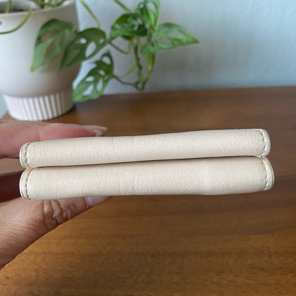 Balenciaga Papier Calfskin Leather Mini Wallet in Bone Cream Beige Tapioca - Picture 6 of 16